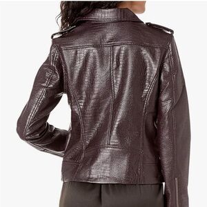 Steve Madden Apparel Women's Lucky Lizard Embossed Snake Vegan Leather Jacket